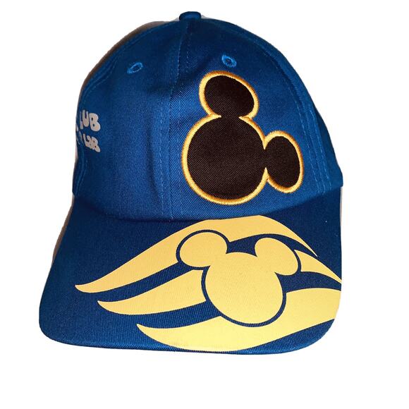 Mickey Disney Cap Cruise Line Oceaneer Club Lab Blue Gold Cotton Strapback EUC - Picture 2 of 8